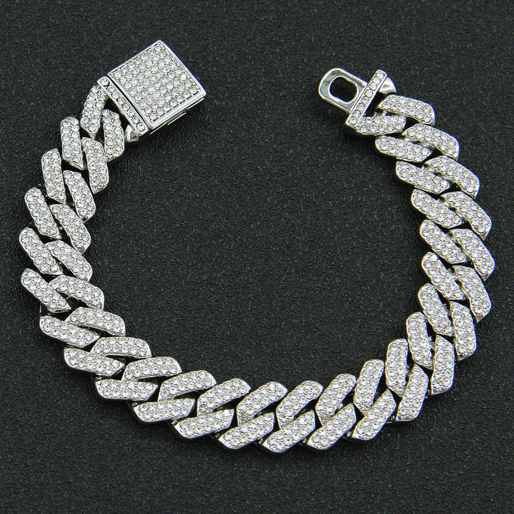 Diamond  Simulant Cuban Link Chain/ Bracelet