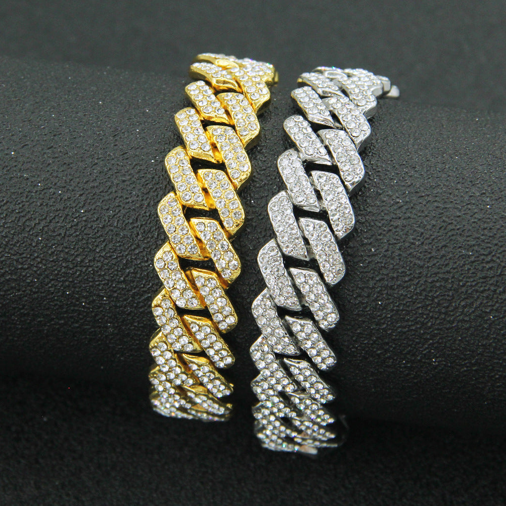 Diamond  Simulant Cuban Link Chain/ Bracelet