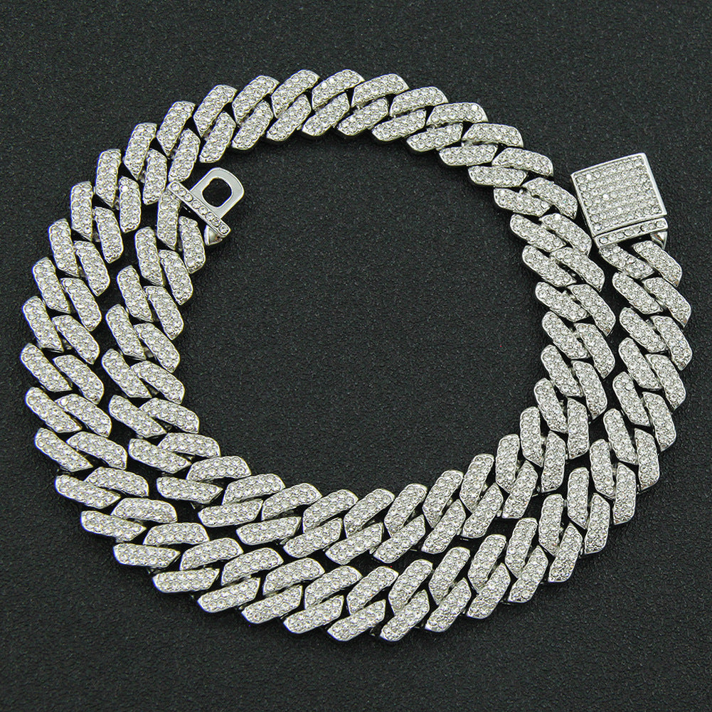 Diamond  Simulant Cuban Link Chain/ Bracelet