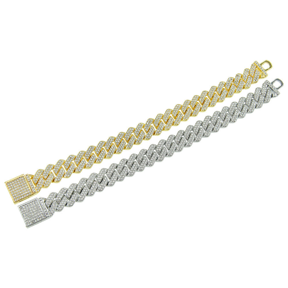 Diamond  Simulant Cuban Link Chain/ Bracelet