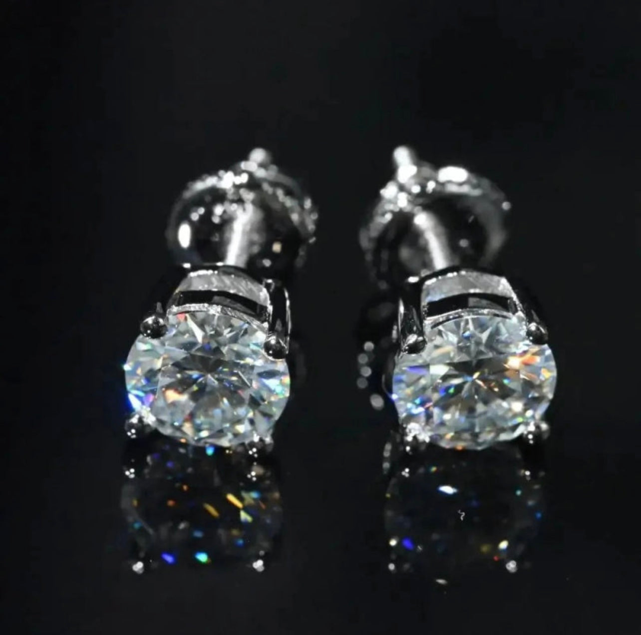 VVS Moissanite Diamond Stud Earrings