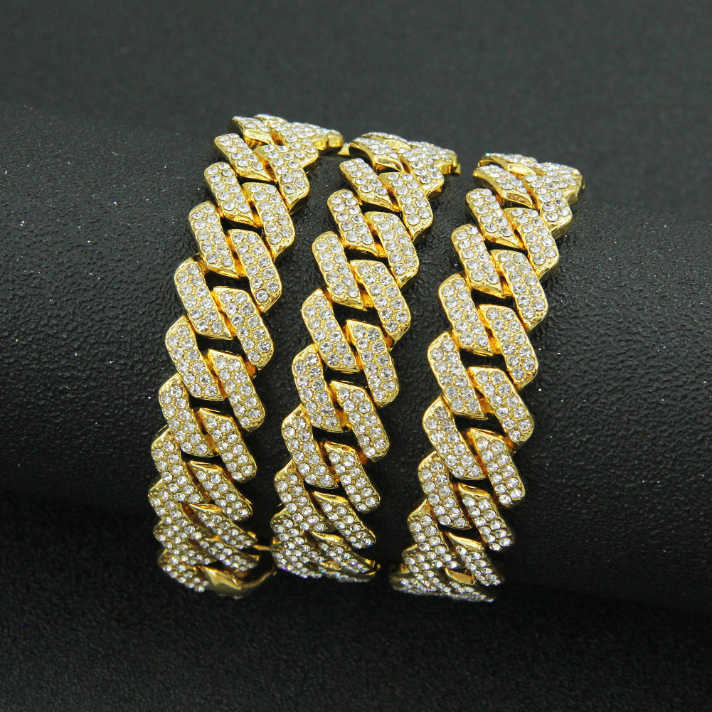 Diamond  Simulant Cuban Link Chain/ Bracelet