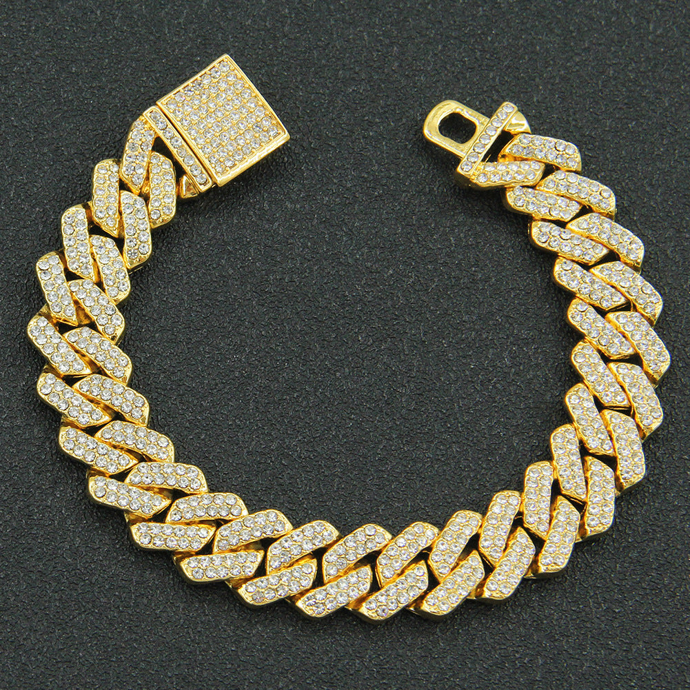 Diamond  Simulant Cuban Link Chain/ Bracelet